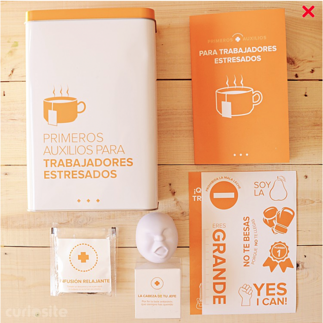 kit de primeros auxilios para trabajadores estresados